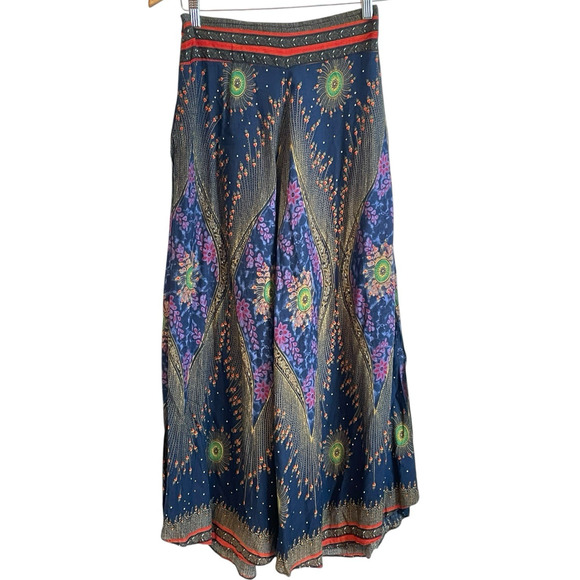 Aravay Boho Wide Leg Pants Size Medium Celestial Hippie Festival Flare Peasant - Picture 1 of 9